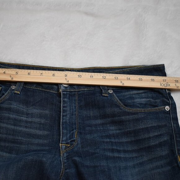 Hudson Krista Super Skinny Sz 31 Distressed 5 Pocket Dark Wash Denim Pants Jeans - Picture 13 of 16